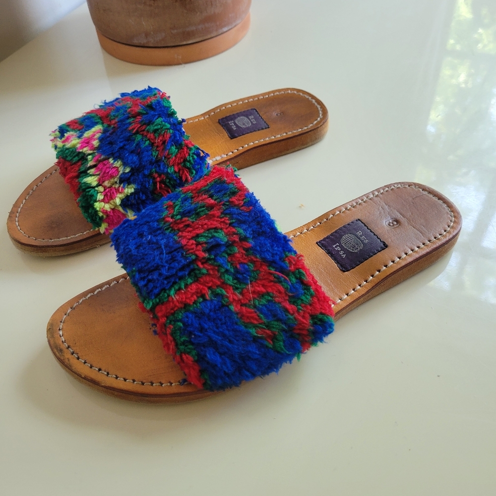 RES IPSA Recycled Rug Slide Sandals 8